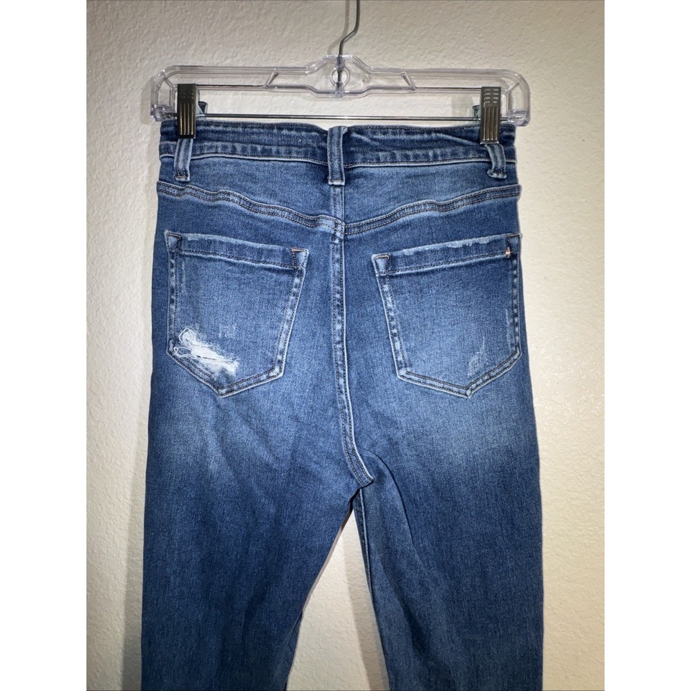 😎 Mica Los Angeles Women's Jeans Size 26 Distressed Mid Rise Crop Cute Denim - Picture 8 of 16